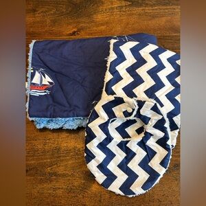 Handmade Baby Blanket, Bib And Burbcloth